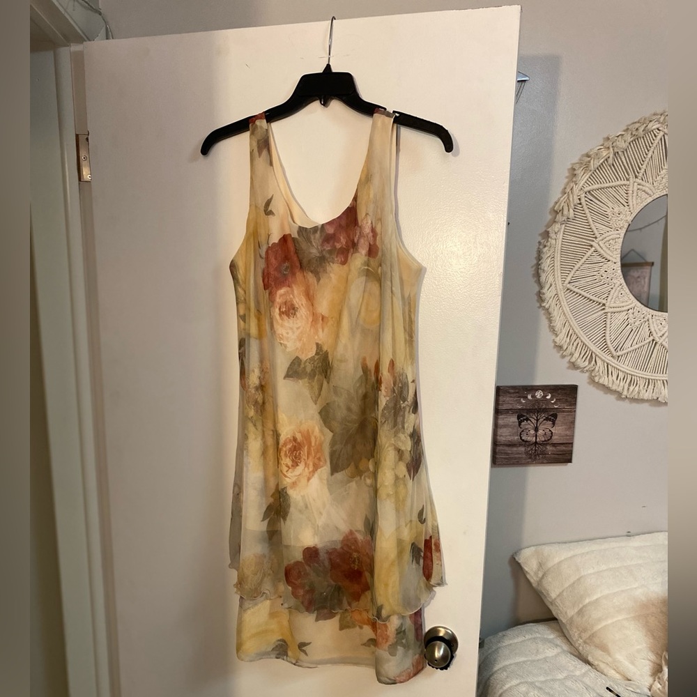Vintage Floral Flowy Sleeveless Dress